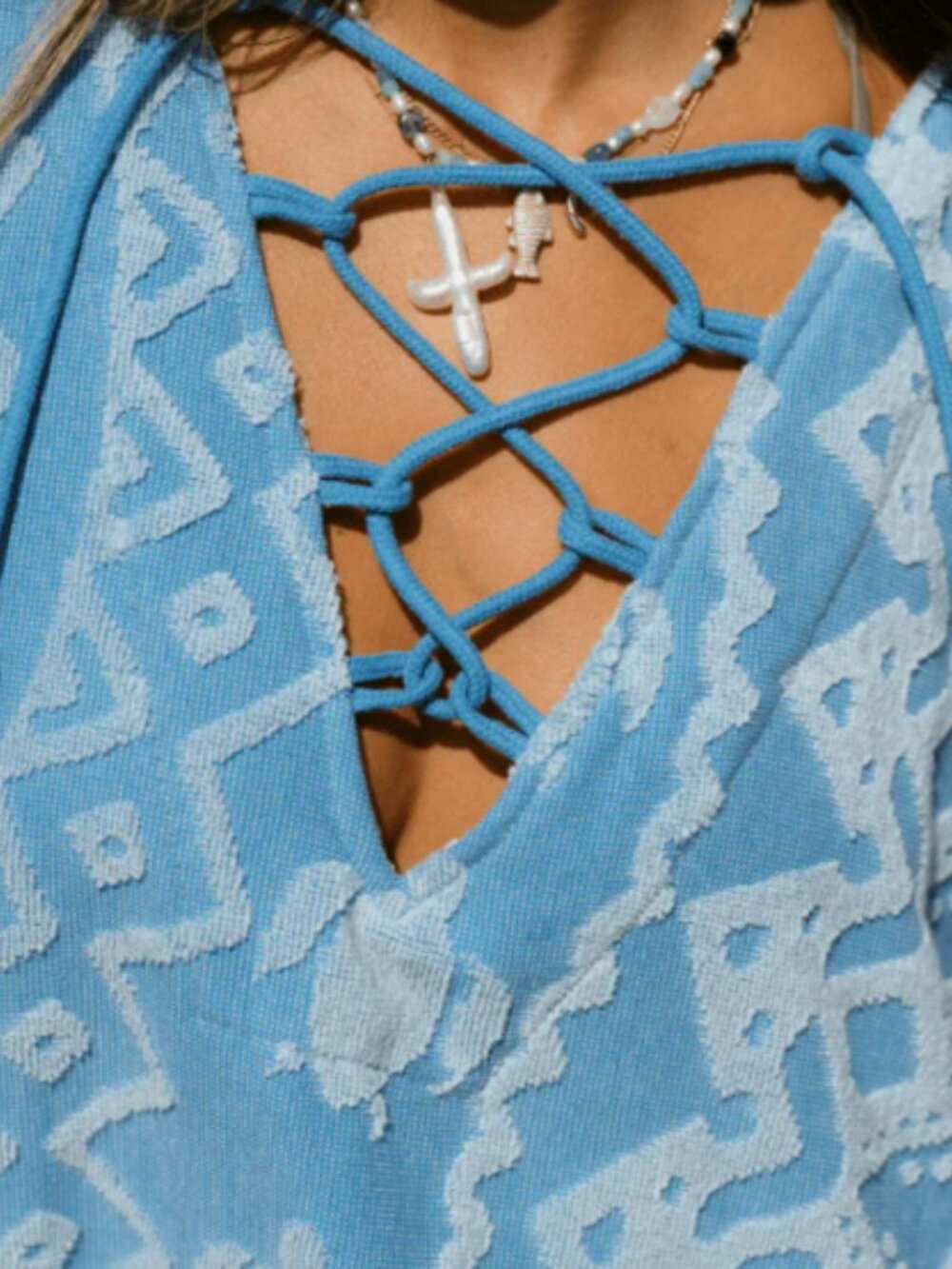 Sand Cloud Beach Poncho OS Teal Sea Turtle Organic Cotton Terry Cloth Cover Up - Picture 3 of 6